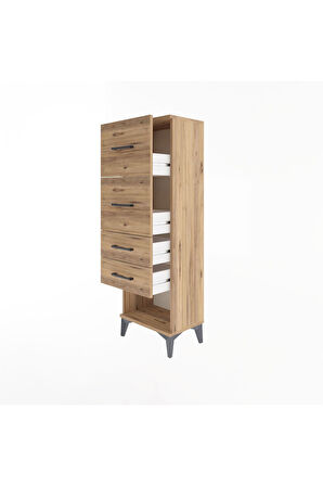 Arges Dolap 4 Çekmeceli 44x30x134 Çam-Çam