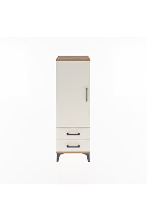 Arges Dolap 3 Raflı 2 Çekmeceli Tek Kapaklı 44x30x134 Çam-Aytaşı