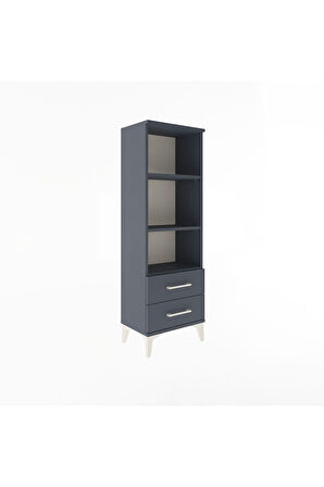 Arges Dolap 3 Raflı 2 Çekmeceli 44x30x134 Antrasit-Antrasit