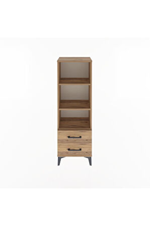 Arges Dolap 3 Raflı 2 Çekmeceli 44x30x134 Çam-Çam
