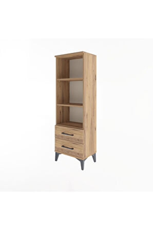 Arges Dolap 3 Raflı 2 Çekmeceli 44x30x134 Çam-Çam