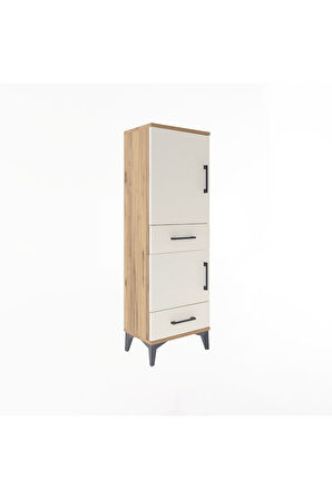 Arges Dolap 3 Raflı 2 Çekmeceli 2 Kapaklı 44x30x134 Çam-Aytaşı