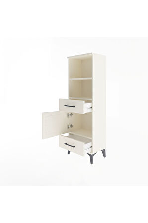 Arges Dolap 3 Raflı 2 Çekmeceli Tek Kapaklı 44x30x134 Aytaşı-Aytaşı