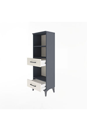 Arges Dolap 3 Raflı 2 Çekmeceli 44x30x134 Antrasit-Aytaşı