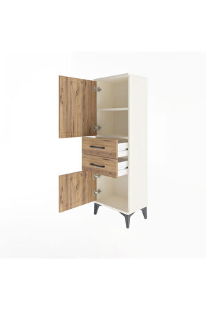 Arges Dolap 2 Raflı 2 Çekmeceli 2 Kapaklı 44x30x134 Aytaşı-Çam