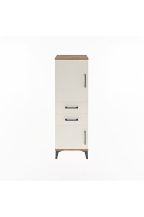 Arges Dolap 2 Raflı 2 Çekmeceli 2 Kapaklı 44x30x134 Çam-Aytaşı