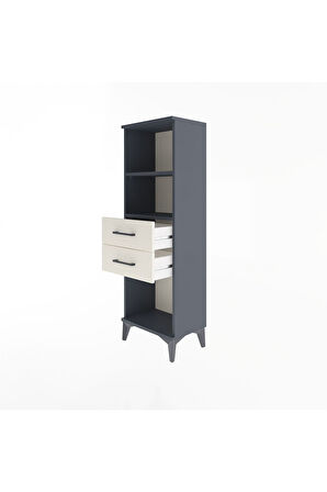 Arges Dolap 2 Raflı 2 Çekmeceli 44x30x134 Antrasit-Aytaşı