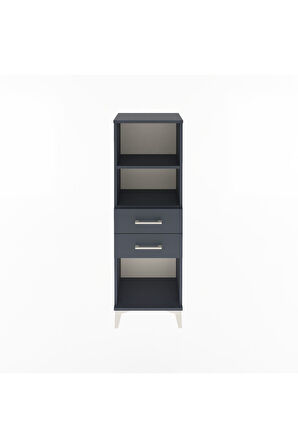 Arges Dolap 2 Raflı 2 Çekmeceli 44x30x134 Antrasit-Antrasit
