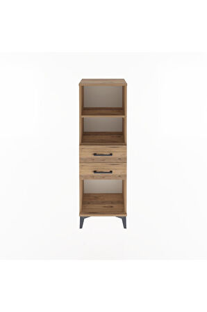 Arges Dolap 2 Raflı 2 Çekmeceli 44x30x134 Çam-Çam