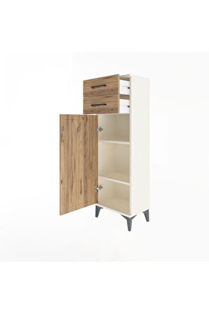 Arges Dolap 2 Raflı 2 Çekmeceli Tek Kapaklı 44x30x134 Aytaşı-Çam