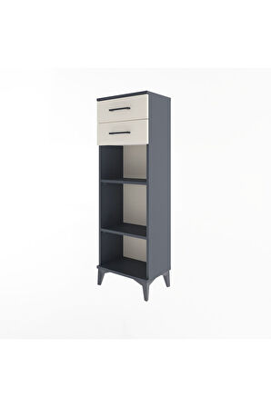 Arges Dolap 2 Raflı 2 Çekmeceli 44x30x134 Antrasit-Aytaşı