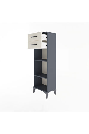 Arges Dolap 2 Raflı 2 Çekmeceli 44x30x134 Antrasit-Aytaşı