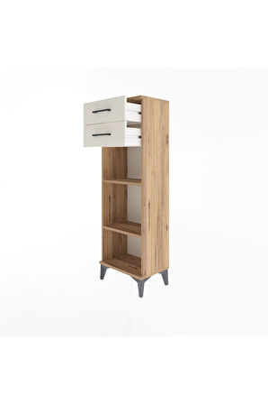 Arges Dolap 2 Raflı 2 Çekmeceli 44x30x134 Çam-Aytaşı