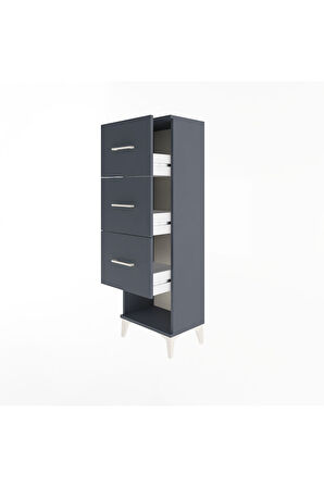 Arges Dolap 3 Çekmeceli 44x30x134 Antrasit-Antrasit