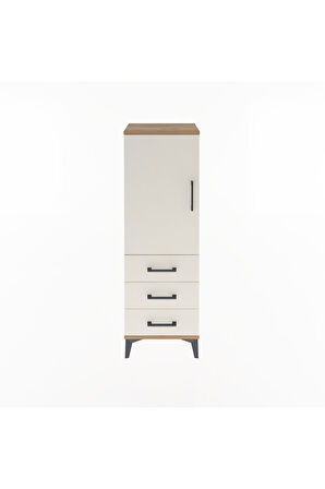 Arges Dolap 2 Raflı 3 Çekmeceli Tek Kapaklı 44x30x134 Çam-Aytaşı