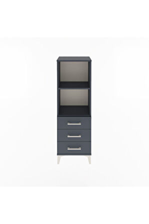 Arges Dolap 2 Raflı 3 Çekmeceli 44x30x134 Antrasit-Antrasit