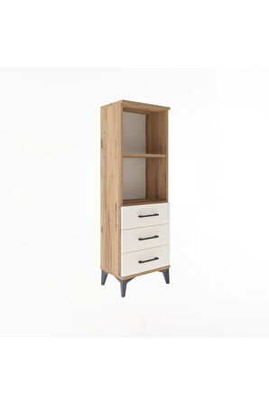 Arges Dolap 2 Raflı 3 Çekmeceli 44x30x134 Çam-Aytaşı