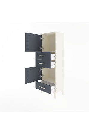 Arges Dolap 2 Raflı 3 Çekmeceli 2 Kapaklı 44x30x134 Aytaşı-Antrasit