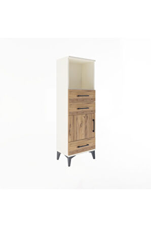 Arges Dolap 2 Raflı 3 Çekmeceli Tek Kapaklı 44x30x134 Aytaşı-Çam