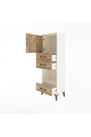 Arges Dolap 2 Raflı 3 Çekmeceli Tek Kapaklı 44x30x134 Aytaşı-Çam