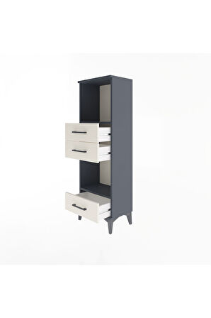 Arges Dolap 2 Raflı 3 Çekmeceli 44x30x134 Antrasit-Aytaşı