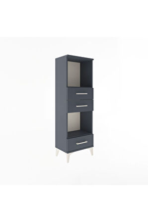 Arges Dolap 2 Raflı 3 Çekmeceli 44x30x134 Antrasit-Antrasit