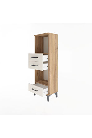 Arges Dolap 2 Raflı 3 Çekmeceli 44x30x134 Çam-Aytaşı