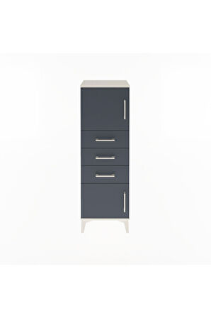 Arges Dolap 2 Raflı 3 Çekmeceli 2 Kapaklı 44x30x134 Aytaşı-Antrasit