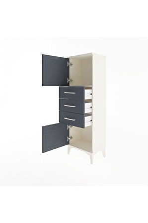 Arges Dolap 2 Raflı 3 Çekmeceli 2 Kapaklı 44x30x134 Aytaşı-Antrasit