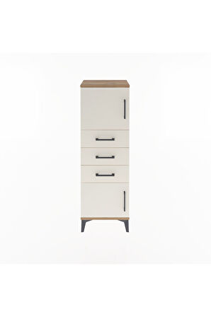 Arges Dolap 2 Raflı 3 Çekmeceli 2 Kapaklı 44x30x134 Çam-Aytaşı