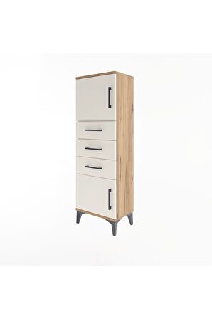 Arges Dolap 2 Raflı 3 Çekmeceli 2 Kapaklı 44x30x134 Çam-Aytaşı