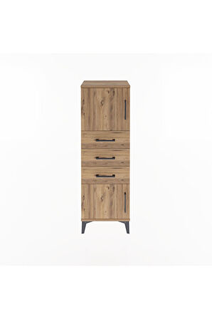 Arges Dolap 2 Raflı 3 Çekmeceli 2 Kapaklı 44x30x134 Çam-Çam