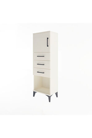Arges Dolap Tek Raflı 3 Çekmeceli Tek Kapaklı 44x30x134 Aytaşı-Aytaşı