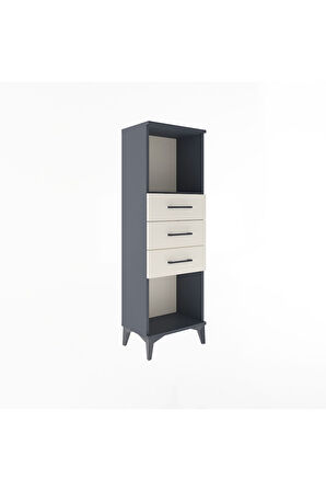Arges Dolap Tek Raflı 3 Çekmeceli 44x30x134 Antrasit-Aytaşı