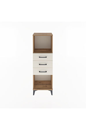 Arges Dolap Tek Raflı 3 Çekmeceli 44x30x134 Çam-Aytaşı