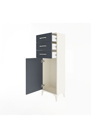Arges Dolap 3 Çekmeceli Tek Kapaklı 44x30x134 Aytaşı-Antrasit
