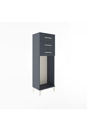 Arges Dolap 3 Çekmeceli 44x30x134 Antrasit-Antrasit