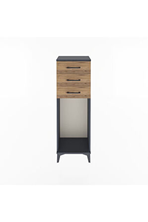Arges Dolap 3 Çekmeceli 44x30x134 Antrasit-Çam