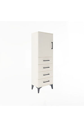 Arges Dolap 2 Raflı 4 Çekmeceli Tek Kapaklı 44x30x134 Aytaşı-Aytaşı