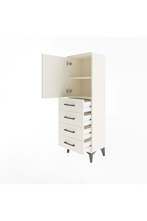 Arges Dolap 2 Raflı 4 Çekmeceli Tek Kapaklı 44x30x134 Aytaşı-Aytaşı