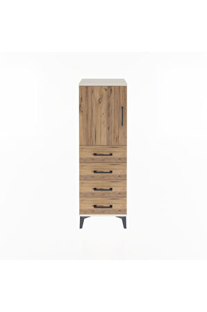 Arges Dolap 2 Raflı 4 Çekmeceli Tek Kapaklı 44x30x134 Aytaşı-Çam