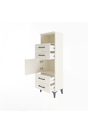 Arges Dolap 2 Raflı 4 Çekmeceli Tek Kapaklı 44x30x134 Aytaşı-Aytaşı