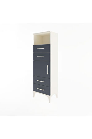 Arges Dolap 2 Raflı 4 Çekmeceli Tek Kapaklı 44x30x134 Aytaşı-Antrasit