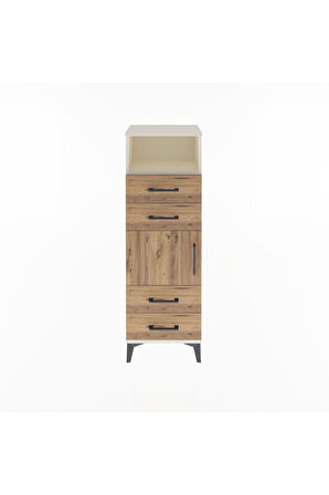 Arges Dolap 2 Raflı 4 Çekmeceli Tek Kapaklı 44x30x134 Aytaşı-Çam