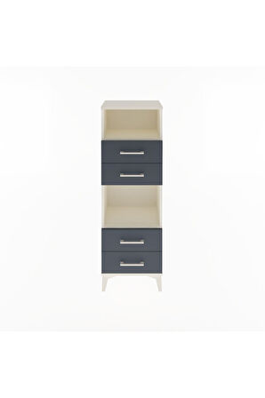 Arges Dolap 2 Raflı 4 Çekmeceli 44x30x134 Aytaşı-Antrasit