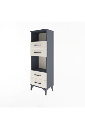 Arges Dolap 2 Raflı 4 Çekmeceli 44x30x134 Antrasit-Aytaşı