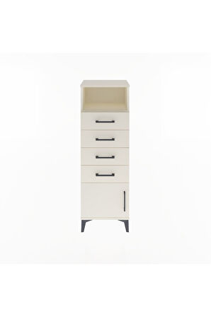 Arges Dolap Tek Raflı 4 Çekmeceli Tek Kapaklı 44x30x134 Aytaşı-Aytaşı