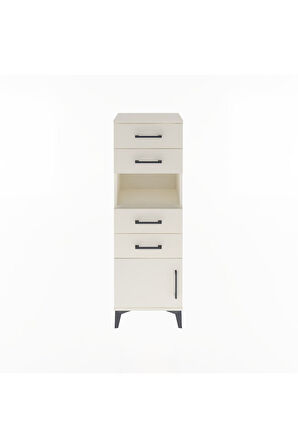 Arges Dolap Tek Raflı 4 Çekmeceli Tek Kapaklı 44x30x134 Aytaşı-Aytaşı