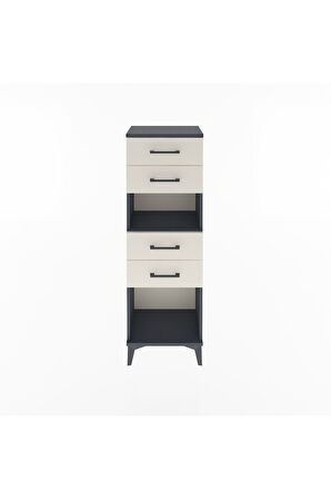 Arges Dolap Tek Raflı 4 Çekmeceli 44x30x134 Antrasit-Aytaşı