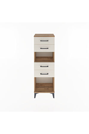 Arges Dolap Tek Raflı 4 Çekmeceli 44x30x134 Çam-Aytaşı